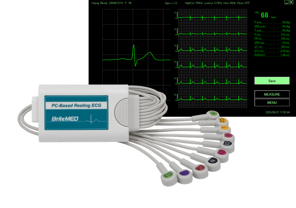 PC-Based 12-Lead Portable ECG with Software