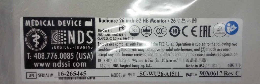 NDS/KARL STORZ RADIANCE SC-WU26-A1511